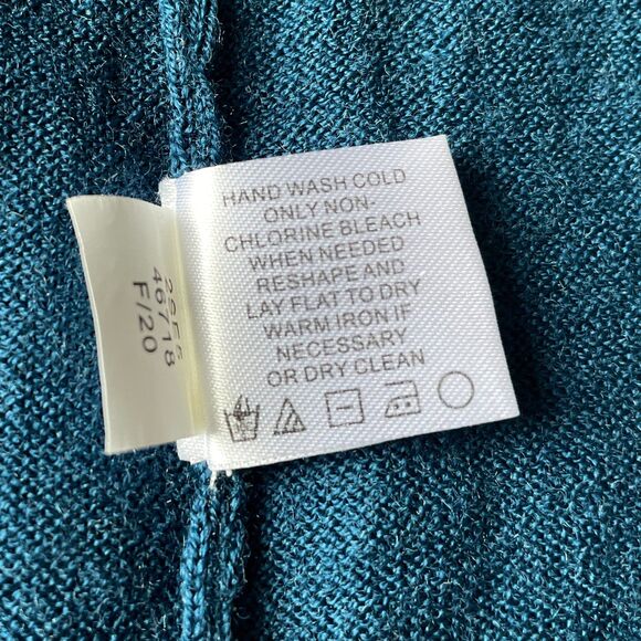 Orvis Teal Merino Wool V Neck Pullover Long Sleeve Sweater - Women's Size XS - Picture 8 of 8